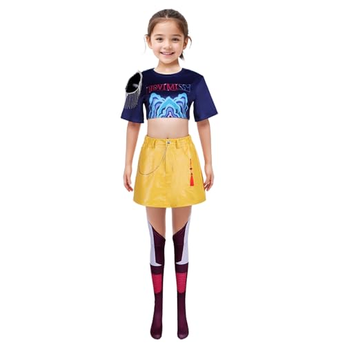 Hczetsac Anime Demon Hunters Kostüm Womens Rumi Cosplay Outfit Mira Rollenspiel Uniform Komplettes Set für Halloween (Mira Kid, L) von Hczetsac