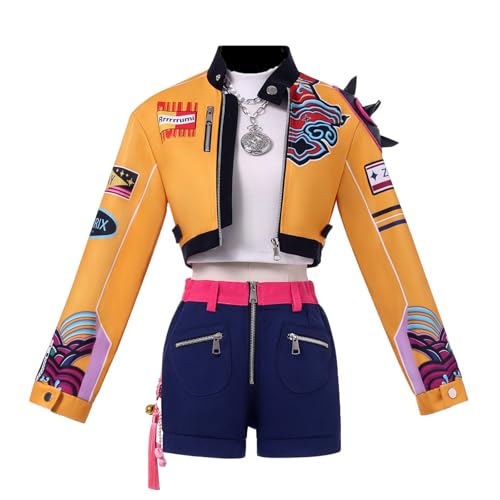 Hczetsac Anime Demon Hunters Kostüm Womens Rumi Cosplay Outfit Mira Rollenspiel Uniform Komplettes Set für Halloween (Rum Adult, XL) von Hczetsac