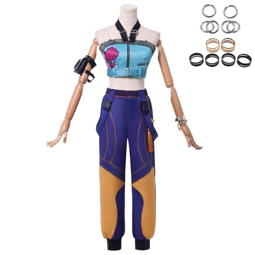 Hczetsac Anime Demon Hunters Kostüm Womens Rumi Cosplay Outfit Mira Rollenspiel Uniform Komplettes Set für Halloween (Zoey Adult, 3XL) von Hczetsac