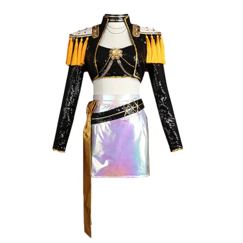 Hczetsac Demon Hunter Kostüm Damen Mira Cosplay Mira Bühne Performance Uniform Deluxe Halloween Outfits für Frauen (Black, M) von Hczetsac