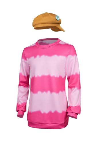Hczetsac Demon Hunters Cosplay Kostüm Männer Bobby Saja Jungen Cosplay Top Hut Perücke Set Halloween Karneval Outfits (Pink+Hat, X-Small) von Hczetsac