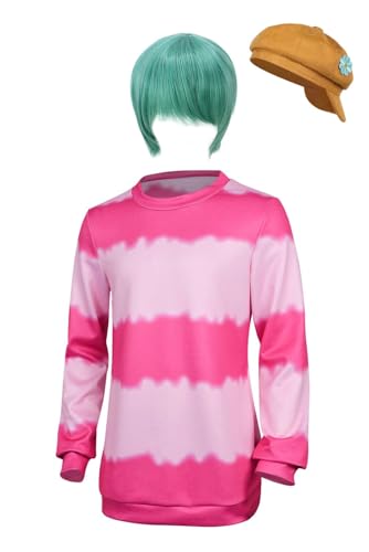 Hczetsac Demon Hunters Cosplay Kostüm Männer Bobby Saja Jungen Cosplay Top Hut Perücke Set Halloween Karneval Outfits (Pink+Wig+Hat, XX-Large) von Hczetsac