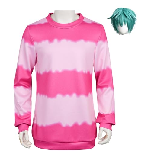 Hczetsac Demon Hunters Cosplay Kostüm Männer Bobby Saja Jungen Cosplay Top Hut Perücke Set Halloween Karneval Outfits (Pink+Wig, XX-Large) von Hczetsac
