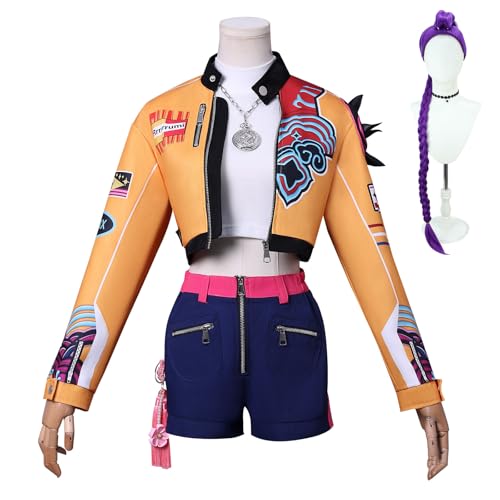 Hczetsac Erwachsene Demon Hunters Rumi/Mira/Zoey Cosplay Kostüm Set für Damen (Rumi+Wig, 2XL) von Hczetsac