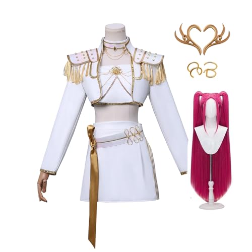 Hczetsac Frauen Demon Hunters Kostüm Mira/Zoey/Rumi Performance Uniform Deluxe Halloween Outfits (Mira+Wig, M) von Hczetsac