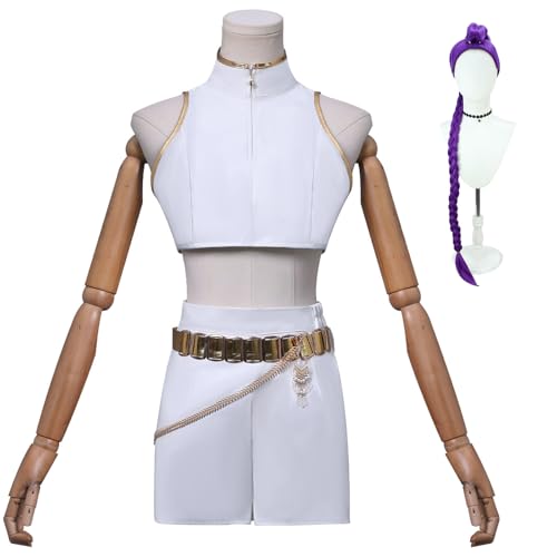 Hczetsac Frauen Demon Hunters Kostüm Mira/Zoey/Rumi Performance Uniform Deluxe Halloween Outfits (Rumi+Wig, M) von Hczetsac
