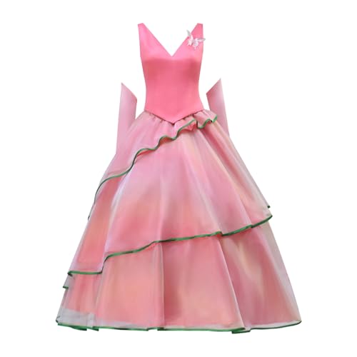 Hczetsac Glinda Kleid für Erwachsene, Rosa Glinda Cosplay Kostüm Kleid Halloween Tanzparty Show für Frauen (Pink-2, X-Large) von Hczetsac