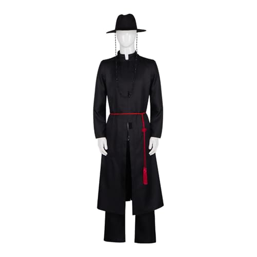Hczetsac Saja Boys Jinu Cosplay Kostüm Set Anime K-Pop Demon Hunters Verkleidung Sajaboys Jinu Uniform Weihnachten Halloween Karneval Party Bühnenauftritt Kostüm für Erwachsene (Black-4, M) von Hczetsac