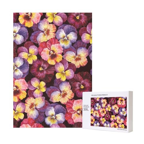 300 Teile Puzzle Holzpuzzle Spielzeug Familienspiel für Erwachsene Jugendliche,Aquarell Stiefmütterchen Blumen 300 Teile Puzzle Holzpuzzle Spielzeug Familienspiel für Erwachsene Jugendliche,Aquarell Stiefmütterchen Blumen von Hdhfjks