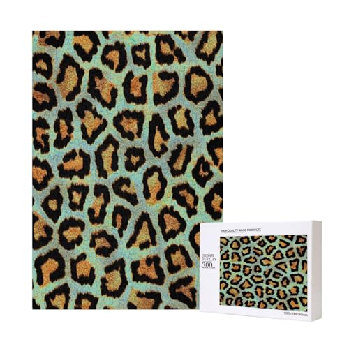 300 Teile Puzzle Holzpuzzle Spielzeug Familienspiel für Erwachsene Jugendliche,Blaugrüner Leoparden-Chic-Tierdruck 300 Teile Puzzle Holzpuzzle Spielzeug Familienspiel für Erwachsene Jugendliche,Blaugrüner Leoparden-Chic-Tierdruck von Hdhfjks