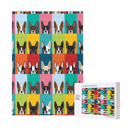 300 Teile Puzzle Holzpuzzle Spielzeug Familienspiel für Erwachsene Jugendliche,Boston Terrier Hund 300 Teile Puzzle Holzpuzzle Spielzeug Familienspiel für Erwachsene Jugendliche,Boston Terrier Hund von Hdhfjks