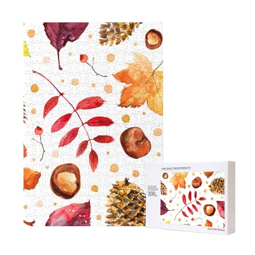 300 Teile Puzzle Holzpuzzle Spielzeug Familienspiel für Erwachsene Jugendliche,Botanisches Herbstblatt 300 Teile Puzzle Holzpuzzle Spielzeug Familienspiel für Erwachsene Jugendliche,Botanisches Herbstblatt von Hdhfjks