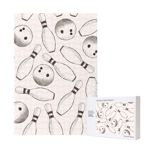 300 Teile Puzzle Holzpuzzle Spielzeug Familienspiel für Erwachsene Jugendliche,Bowling-Pins und Kugeln 300 Teile Puzzle Holzpuzzle Spielzeug Familienspiel für Erwachsene Jugendliche,Bowling-Pins und Kugeln von Hdhfjks