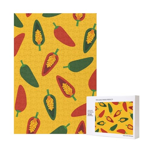 300 Teile Puzzle Holzpuzzle Spielzeug Familienspiel für Erwachsene Jugendliche,Chilischote 300 Teile Puzzle Holzpuzzle Spielzeug Familienspiel für Erwachsene Jugendliche,Chilischote von Hdhfjks