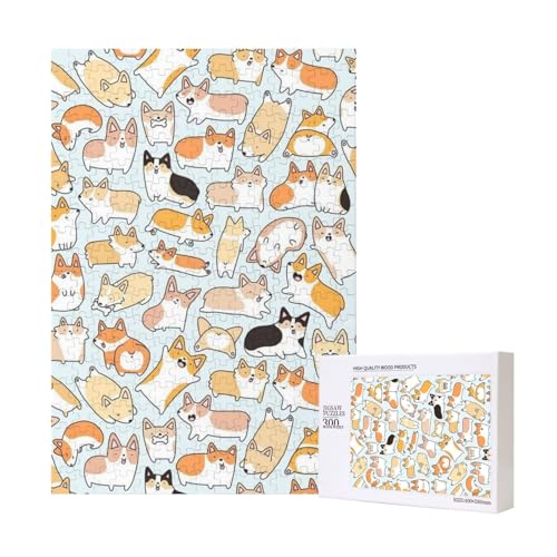 300 Teile Puzzle Holzpuzzle Spielzeug Familienspiel für Erwachsene Jugendliche,Corgi-Muster 300 Teile Puzzle Holzpuzzle Spielzeug Familienspiel für Erwachsene Jugendliche,Corgi-Muster von Hdhfjks