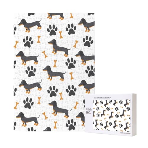 300 Teile Puzzle Holzpuzzle Spielzeug Familienspiel für Erwachsene Jugendliche,Dackel von Hdhfjks