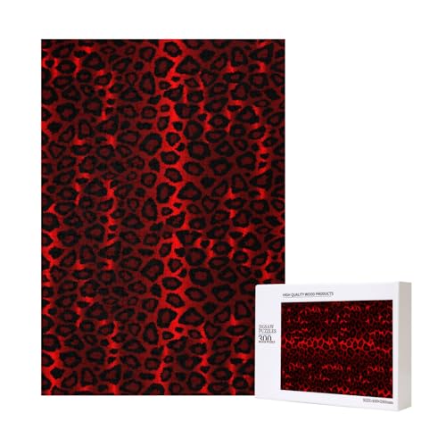 300 Teile Puzzle Holzpuzzle Spielzeug Familienspiel für Erwachsene Jugendliche,Dunkelroter Leoparden-Animalprint 300 Teile Puzzle Holzpuzzle Spielzeug Familienspiel für Erwachsene Jugendliche,Dunkelroter Leoparden-Animalprint von Hdhfjks