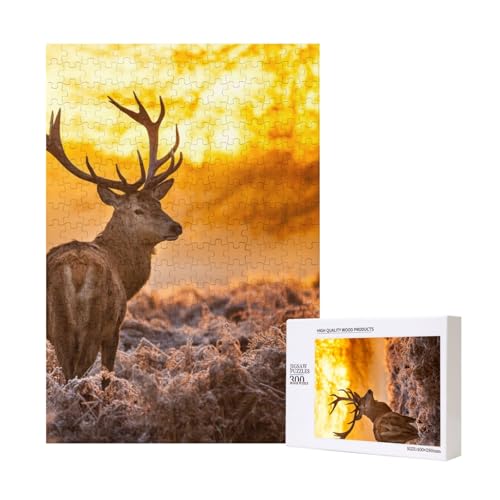 300 Teile Puzzle Holzpuzzle Spielzeug Familienspiel für Erwachsene Jugendliche,Elchhirsch von Hdhfjks