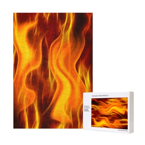 300 Teile Puzzle Holzpuzzle Spielzeug Familienspiel für Erwachsene Jugendliche,Feuer von Hdhfjks
