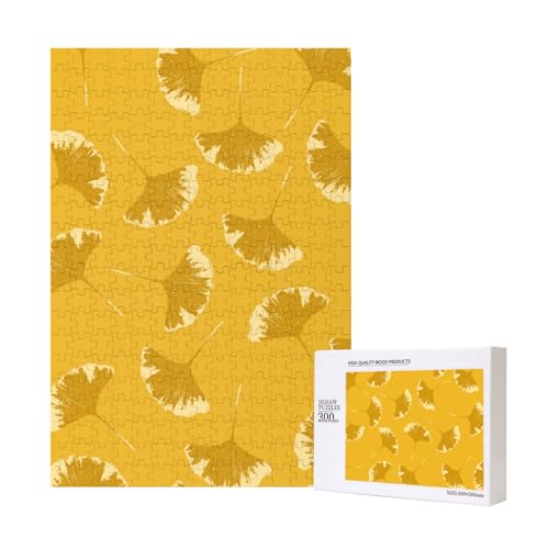 300 Teile Puzzle Holzpuzzle Spielzeug Familienspiel für Erwachsene Jugendliche,Ginkgoblätter Blumen auf gelbem Ocker 300 Teile Puzzle Holzpuzzle Spielzeug Familienspiel für Erwachsene Jugendliche,Ginkgoblätter Blumen auf gelbem Ocker von Hdhfjks