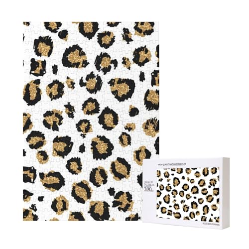 300 Teile Puzzle Holzpuzzle Spielzeug Familienspiel für Erwachsene Jugendliche,Goldglitter Schwarzer Leoparden-Tierdruck 300 Teile Puzzle Holzpuzzle Spielzeug Familienspiel für Erwachsene Jugendliche,Goldglitter Schwarzer Leoparden-Tierdruck von Hdhfjks