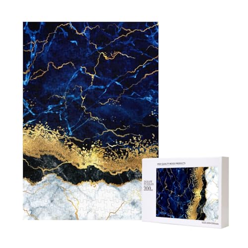 300 Teile Puzzle Holzpuzzle Spielzeug Familienspiel für Erwachsene Jugendliche,Goldweiß Marmor Welle Marineblau 300 Teile Puzzle Holzpuzzle Spielzeug Familienspiel für Erwachsene Jugendliche,Goldweiß Marmor Welle Marineblau von Hdhfjks