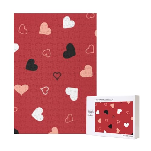 300 Teile Puzzle Holzpuzzle Spielzeug Familienspiel für Erwachsene Jugendliche,Herzen auf Rot 300 Teile Puzzle Holzpuzzle Spielzeug Familienspiel für Erwachsene Jugendliche,Herzen auf Rot von Hdhfjks