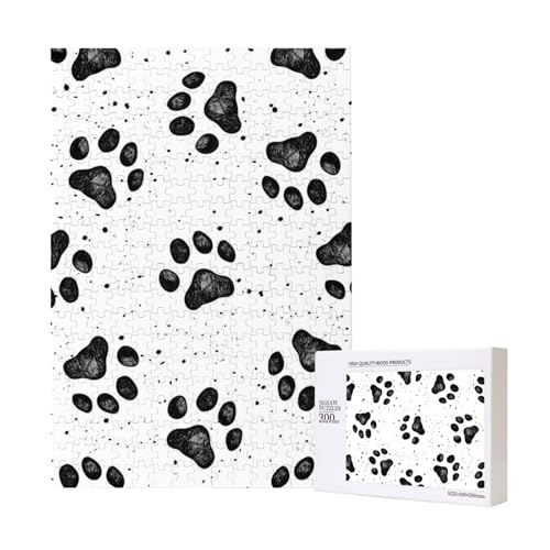 300 Teile Puzzle Holzpuzzle Spielzeug Familienspiel für Erwachsene Jugendliche,Hundepfotenmuster 300 Teile Puzzle Holzpuzzle Spielzeug Familienspiel für Erwachsene Jugendliche,Hundepfotenmuster von Hdhfjks
