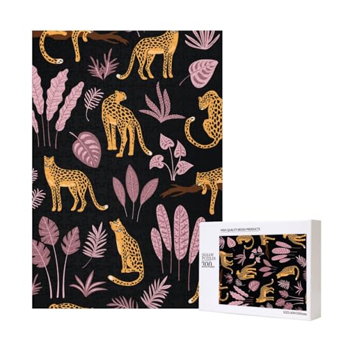 300 Teile Puzzle Holzpuzzle Spielzeug Familienspiel für Erwachsene Jugendliche,Leoparden-Tropenmuster 300 Teile Puzzle Holzpuzzle Spielzeug Familienspiel für Erwachsene Jugendliche,Leoparden-Tropenmuster von Hdhfjks