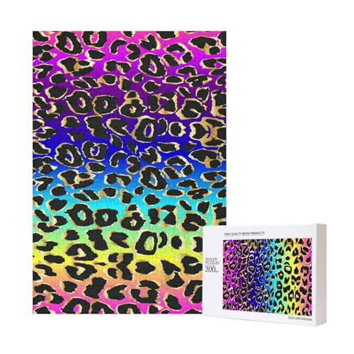 300 Teile Puzzle Holzpuzzle Spielzeug Familienspiel für Erwachsene Jugendliche,Leopardentier von Hdhfjks