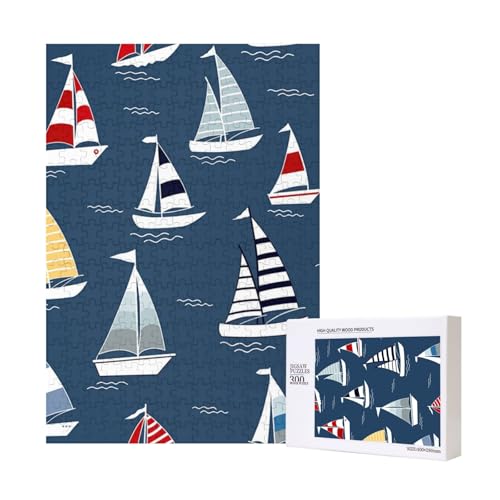 300 Teile Puzzle Holzpuzzle Spielzeug Familienspiel für Erwachsene Jugendliche,Marine, Karikatur, Boote, Auf, Boot 300 Teile Puzzle Holzpuzzle Spielzeug Familienspiel für Erwachsene Jugendliche,Marine, Karikatur, Boote, Auf, Boot von Hdhfjks