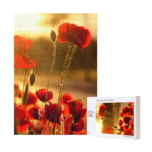300 Teile Puzzle Holzpuzzle Spielzeug Familienspiel für Erwachsene Jugendliche,Mohnblume 300 Teile Puzzle Holzpuzzle Spielzeug Familienspiel für Erwachsene Jugendliche,Mohnblume von Hdhfjks