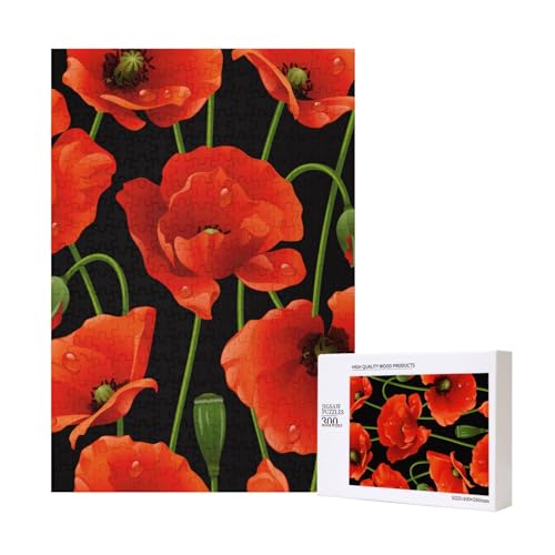 300 Teile Puzzle Holzpuzzle Spielzeug Familienspiel für Erwachsene Jugendliche,Mohnblume 300 Teile Puzzle Holzpuzzle Spielzeug Familienspiel für Erwachsene Jugendliche,Mohnblume von Hdhfjks