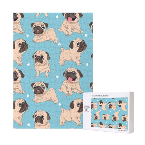 300 Teile Puzzle Holzpuzzle Spielzeug Familienspiel für Erwachsene Jugendliche,Mops 300 Teile Puzzle Holzpuzzle Spielzeug Familienspiel für Erwachsene Jugendliche,Mops von Hdhfjks