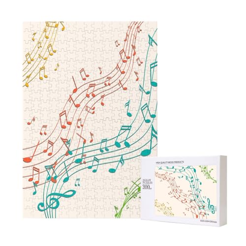 300 Teile Puzzle Holzpuzzle Spielzeug Familienspiel für Erwachsene Jugendliche,Musik Bunte Noten 300 Teile Puzzle Holzpuzzle Spielzeug Familienspiel für Erwachsene Jugendliche,Musik Bunte Noten von Hdhfjks