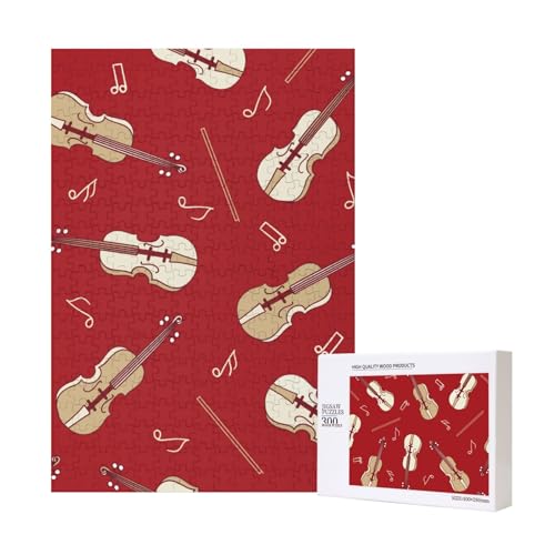 300 Teile Puzzle Holzpuzzle Spielzeug Familienspiel für Erwachsene Jugendliche,Musik Violine Rote Note 300 Teile Puzzle Holzpuzzle Spielzeug Familienspiel für Erwachsene Jugendliche,Musik Violine Rote Note von Hdhfjks