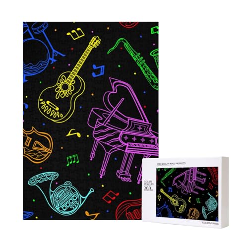 300 Teile Puzzle Holzpuzzle Spielzeug Familienspiel für Erwachsene Jugendliche,Musikinstrumente Neonfarben 300 Teile Puzzle Holzpuzzle Spielzeug Familienspiel für Erwachsene Jugendliche,Musikinstrumente Neonfarben von Hdhfjks