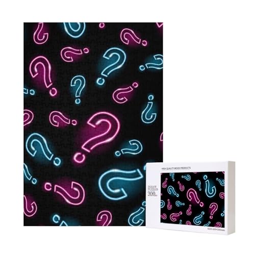 300 Teile Puzzle Holzpuzzle Spielzeug Familienspiel für Erwachsene Jugendliche,Neon Fragezeichen nahtlos 300 Teile Puzzle Holzpuzzle Spielzeug Familienspiel für Erwachsene Jugendliche,Neon Fragezeichen nahtlos von Hdhfjks