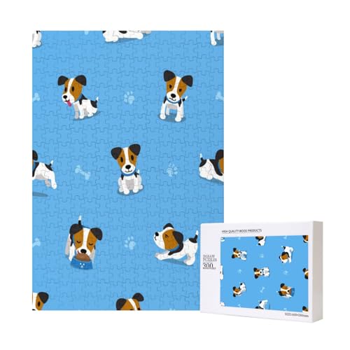 300 Teile Puzzle Holzpuzzle Spielzeug Familienspiel für Erwachsene Jugendliche,Niedliche Jack Russell Terrier Hunde mit Knochenmuster 300 Teile Puzzle Holzpuzzle Spielzeug Familienspiel für Erwachsene Jugendliche,Niedliche Jack Russell Terrier Hunde mit Knochenmuster von Hdhfjks