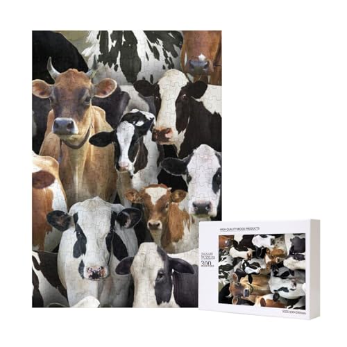 300 Teile Puzzle Holzpuzzle Spielzeug Familienspiel für Erwachsene Jugendliche,Nutztiere Milchkühe Kuh 300 Teile Puzzle Holzpuzzle Spielzeug Familienspiel für Erwachsene Jugendliche,Nutztiere Milchkühe Kuh von Hdhfjks