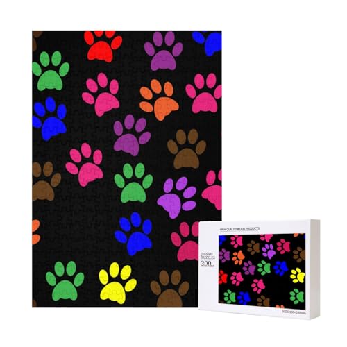 300 Teile Puzzle Holzpuzzle Spielzeug Familienspiel für Erwachsene Jugendliche,Pfotenabdrücke 300 Teile Puzzle Holzpuzzle Spielzeug Familienspiel für Erwachsene Jugendliche,Pfotenabdrücke von Hdhfjks