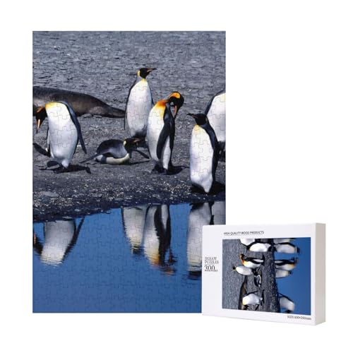 300 Teile Puzzle Holzpuzzle Spielzeug Familienspiel für Erwachsene Jugendliche,Pinguin von Hdhfjks