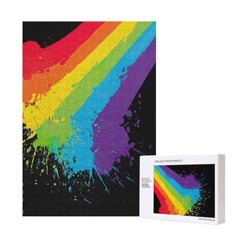 300 Teile Puzzle Holzpuzzle Spielzeug Familienspiel für Erwachsene Jugendliche,Regenbogen-Splat LGBT-Stolz 300 Teile Puzzle Holzpuzzle Spielzeug Familienspiel für Erwachsene Jugendliche,Regenbogen-Splat LGBT-Stolz von Hdhfjks