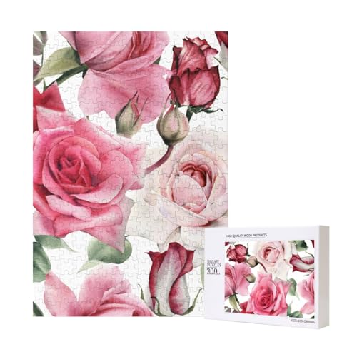 300 Teile Puzzle Holzpuzzle Spielzeug Familienspiel für Erwachsene Jugendliche,Rosa Rose 300 Teile Puzzle Holzpuzzle Spielzeug Familienspiel für Erwachsene Jugendliche,Rosa Rose von Hdhfjks