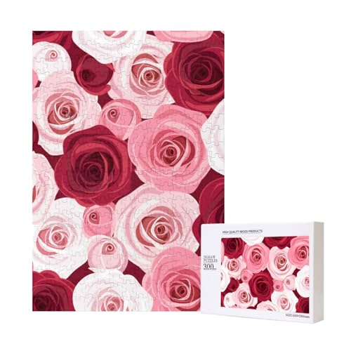 300 Teile Puzzle Holzpuzzle Spielzeug Familienspiel für Erwachsene Jugendliche,Rosenmuster, Blumenmuster, Rosa 300 Teile Puzzle Holzpuzzle Spielzeug Familienspiel für Erwachsene Jugendliche,Rosenmuster, Blumenmuster, Rosa von Hdhfjks