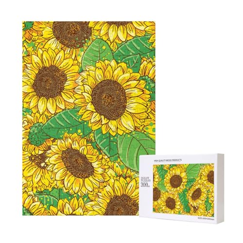 300 Teile Puzzle Holzpuzzle Spielzeug Familienspiel für Erwachsene Jugendliche,Sonnenblume 300 Teile Puzzle Holzpuzzle Spielzeug Familienspiel für Erwachsene Jugendliche,Sonnenblume von Hdhfjks