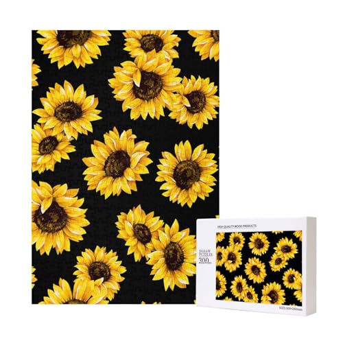 300 Teile Puzzle Holzpuzzle Spielzeug Familienspiel für Erwachsene Jugendliche,Sonnenblume von Hdhfjks