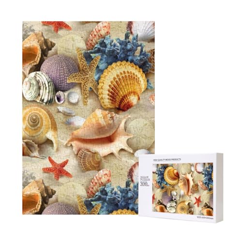 300 Teile Puzzle Holzpuzzle Spielzeug Familienspiel für Erwachsene Jugendliche,Strandmuscheln-Muster 300 Teile Puzzle Holzpuzzle Spielzeug Familienspiel für Erwachsene Jugendliche,Strandmuscheln-Muster von Hdhfjks