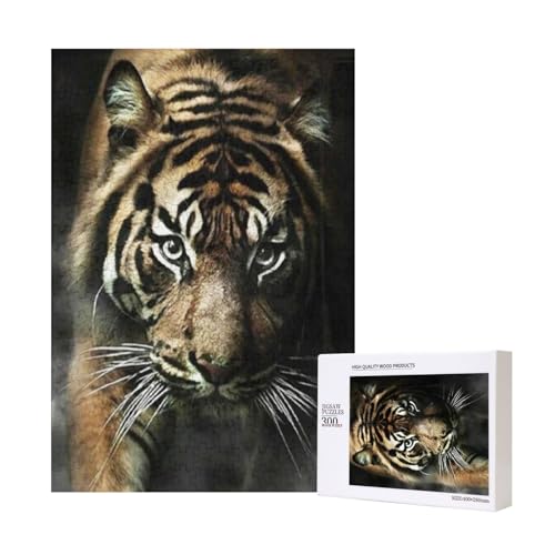 300 Teile Puzzle Holzpuzzle Spielzeug Familienspiel für Erwachsene Jugendliche,Tigermuster von Hdhfjks