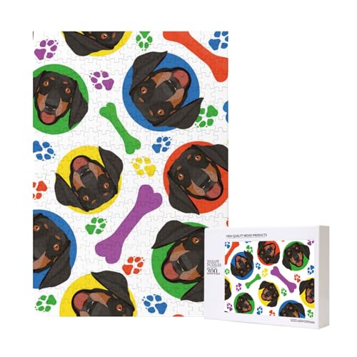 300 Teile Puzzle Holzpuzzle Spielzeug Familienspiel für Erwachsene Jugendliche,Verspieltes Dackelgesicht 300 Teile Puzzle Holzpuzzle Spielzeug Familienspiel für Erwachsene Jugendliche,Verspieltes Dackelgesicht von Hdhfjks